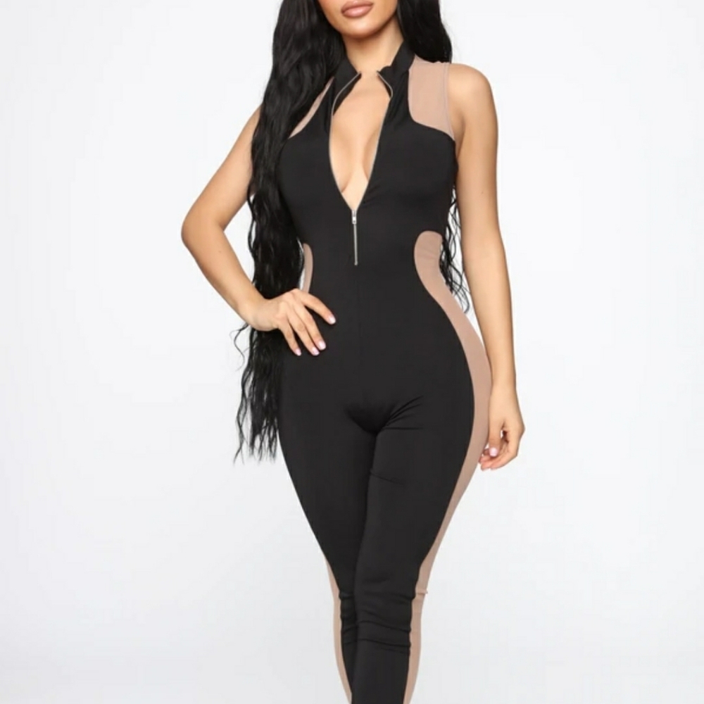 NWT Side Show Mesh Jumpsuit Fashion Nova Curve Plu